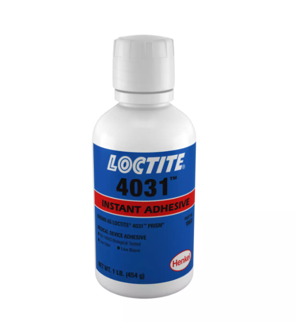 LOCTITE® 4031™ - Adhesive for medical device assembly, low odor, low bloom, bonds plastics and metals.