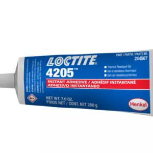 LOCTITE® 4205™ – Elastomer-Toughened Cyanoacrylate Gel – Bonding rubbers, plastics, metals, requiring heat and humidity resistance