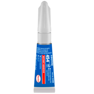 LOCTITE® 454™ – Gel cyanoacrylate adhesive for bonding metals, plastics, rubbers, and porous materials.