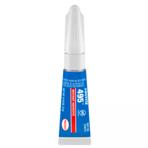 LOCTITE® 495 – Low-viscosity cyanoacrylate adhesive – Bonding metals, plastics, rubbers; rapid curing for tight-fitting parts.