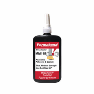 PERMABOND® MM115 – Medium-strength anaerobic threadlocker for removable bolts, nuts, and general machinery assemblies.
