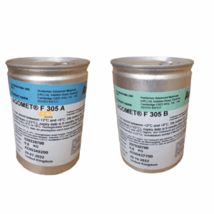Agomet® F305 A/B with hardener powder/paste is a rapid-setting methacrylate adhesive for metals and plastics, ideal for ferrite bonding.