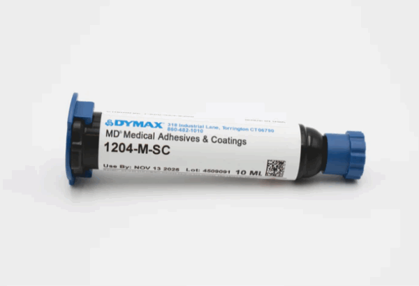 Dymax MD® 1204-M-SC adhesive for medical device assembly ensuring safety with See-Cure technology verification