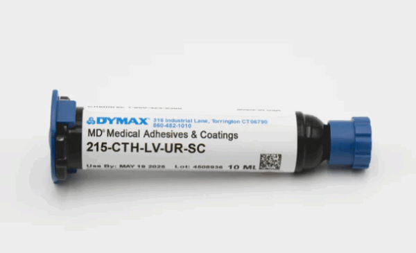 Dymax MD® 215-CTH-LV-UR-SC adhesive for catheter assembly with Encompass® See-Cure and Ultra-Red® technology