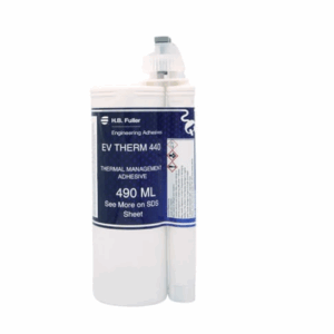 H.B. Fuller EV Therm 440GB - Two-component modified acrylic adhesive for thermally conductive, high-strength bonding across various substrates.