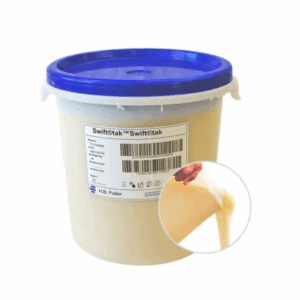 H.B. Fuller swift®tak 4300 - Medium viscosity waterborne adhesive for high-speed labeling of glass bottles efficiently