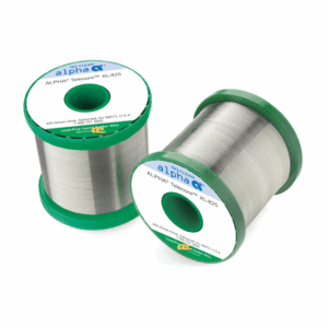 Alpha Telecore XL-825 solder wire – advanced no-clean cored wire engineered for hand soldering and rework, providing rapid wetting, shiny solder joints, and reliable performance across a broad range of electronic PCB assemblies.