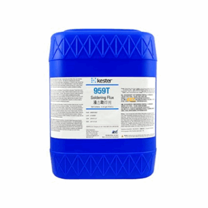 Kester 959T liquid flux – halogen-free, no-clean formulation optimized for wave soldering and touch-up, offering fast wetting, superior solder joint reliability, and exceptionally low, non-corrosive residues for high-density PCB assemblies.