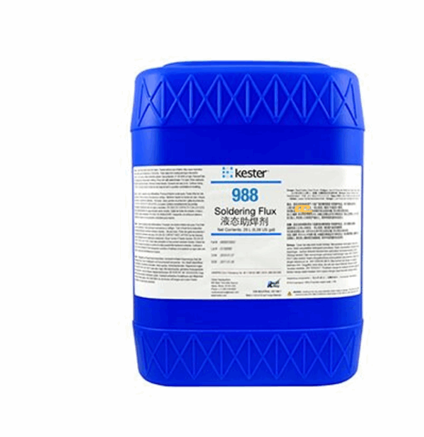 Kester 988 liquid flux – high-performance no-clean formulation designed for wave and selective soldering, ensuring rapid wetting, reliable hole-fill, and exceptionally low, non-corrosive residues to guarantee durable solder joints on advanced PCB assemblies.