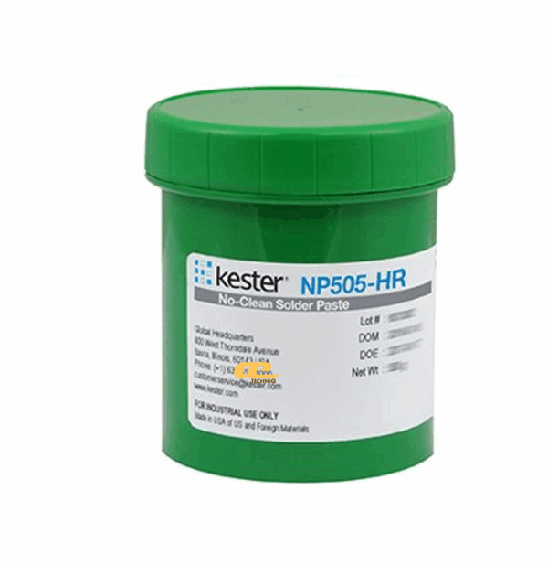 Kester NP505-HR solder paste – formulated for high-reliability SMT assembly, delivering consistent printability, strong wetting, and robust electrochemical performance to ensure durable solder joints on fine-pitch, high-density electronic assemblies.