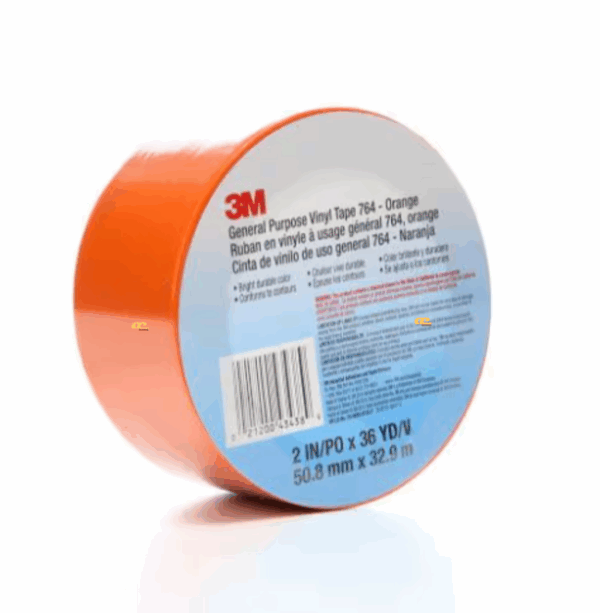 3M™ General Purpose Vinyl Tape 764 - Vinyl tape - floor marking, bundling, color coding, temporary protection, decorating