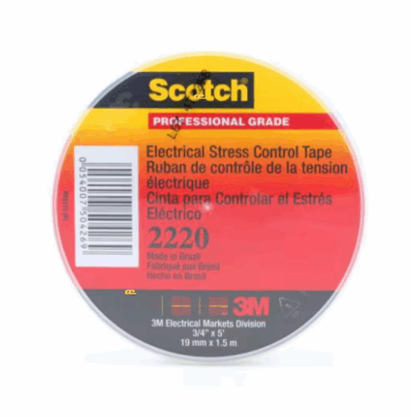 Scotch® Electrical Stress Control Tape 2220 - High voltage terminations, joints, reducing stress concentration in cables
