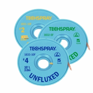 Unfluxed Desoldering Braid – ESD-safe braid for applying custom flux in PCB solder removal.